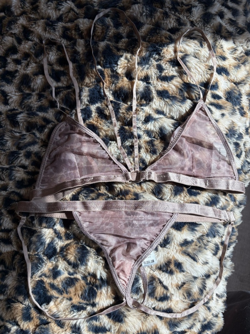 Poster Girl leopard mesh strappy set